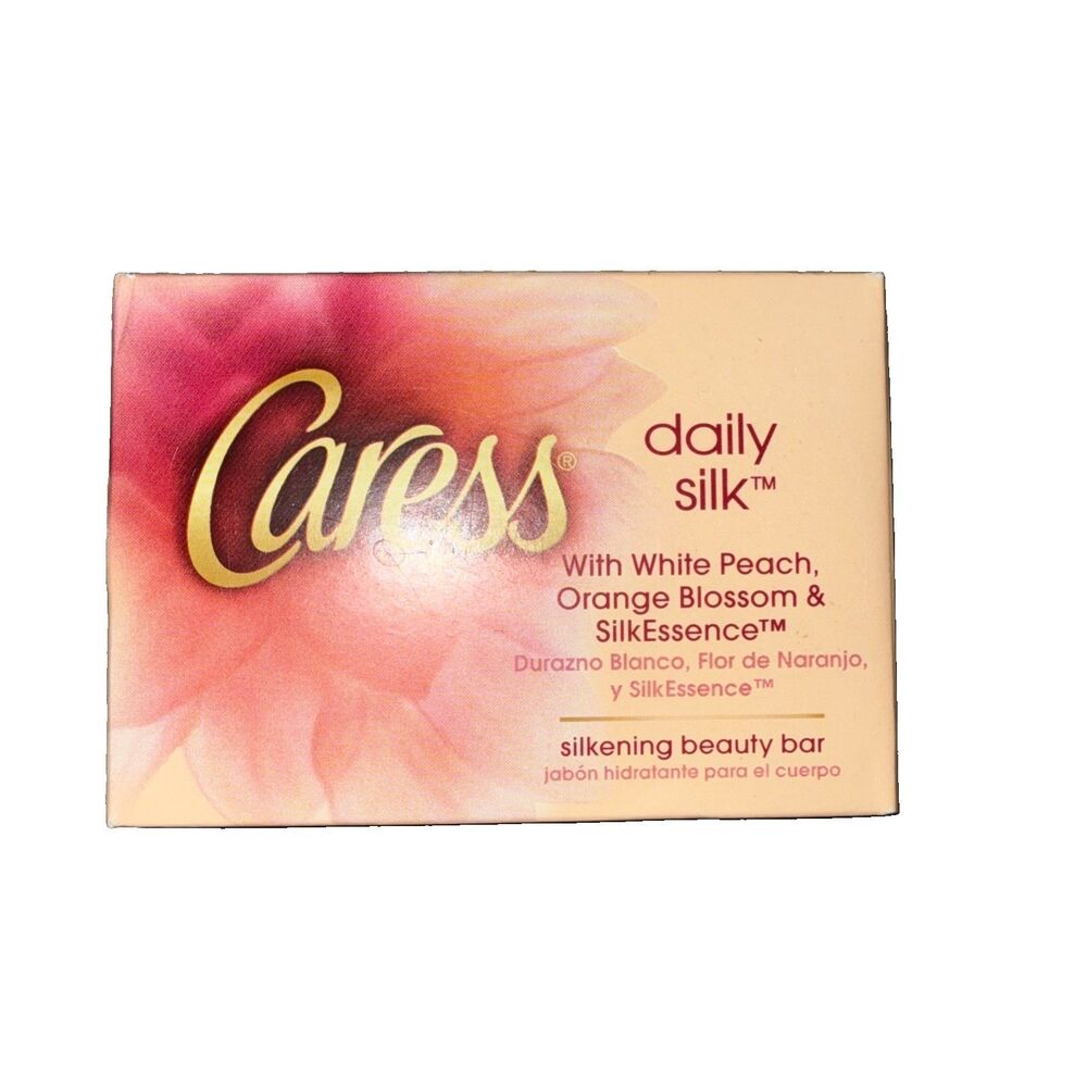 Caress Beauty Bar Soap Daily Silk White Peach & Silky Orange Blossom 4oz Single